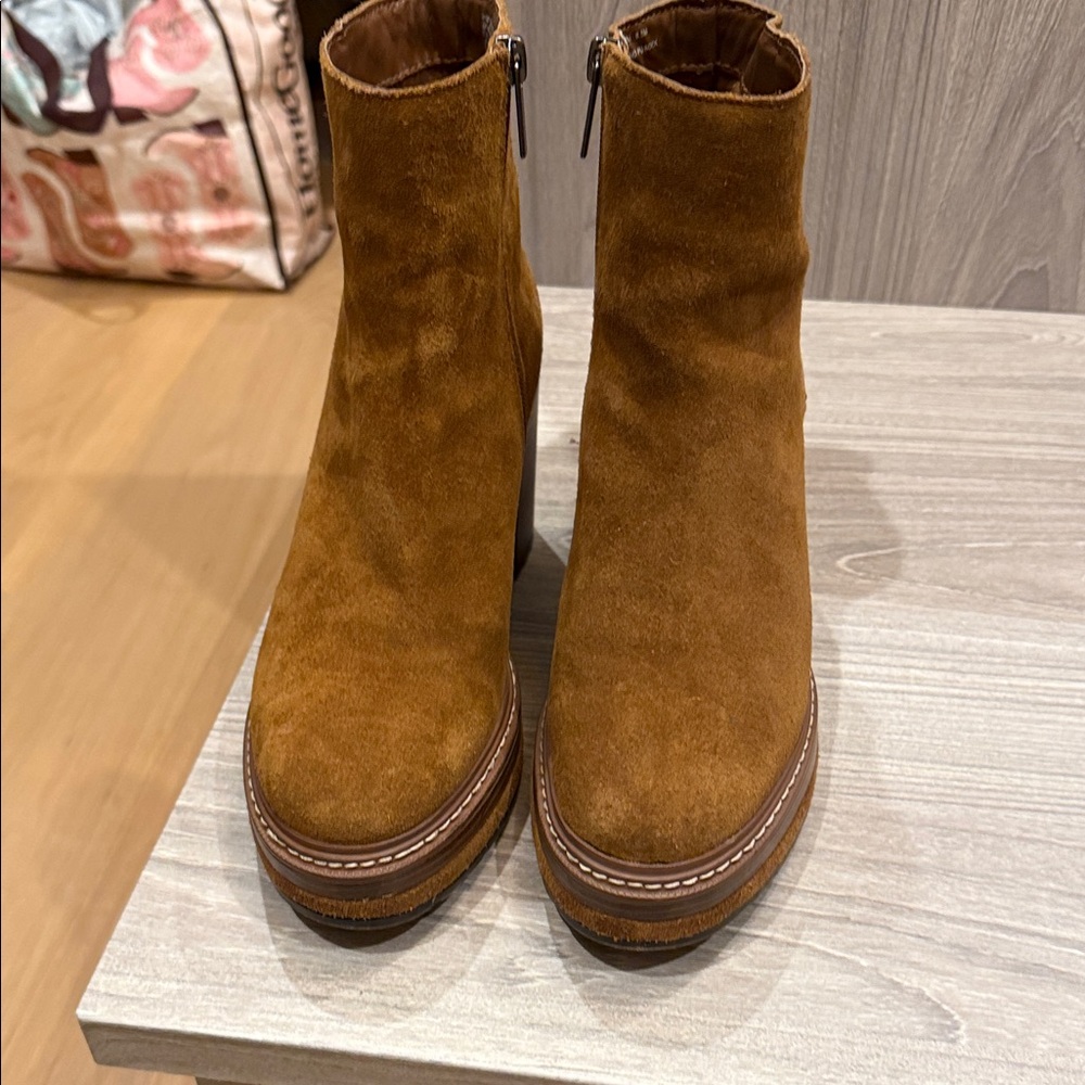 Steve Madden Tan Suede Ankle Booties